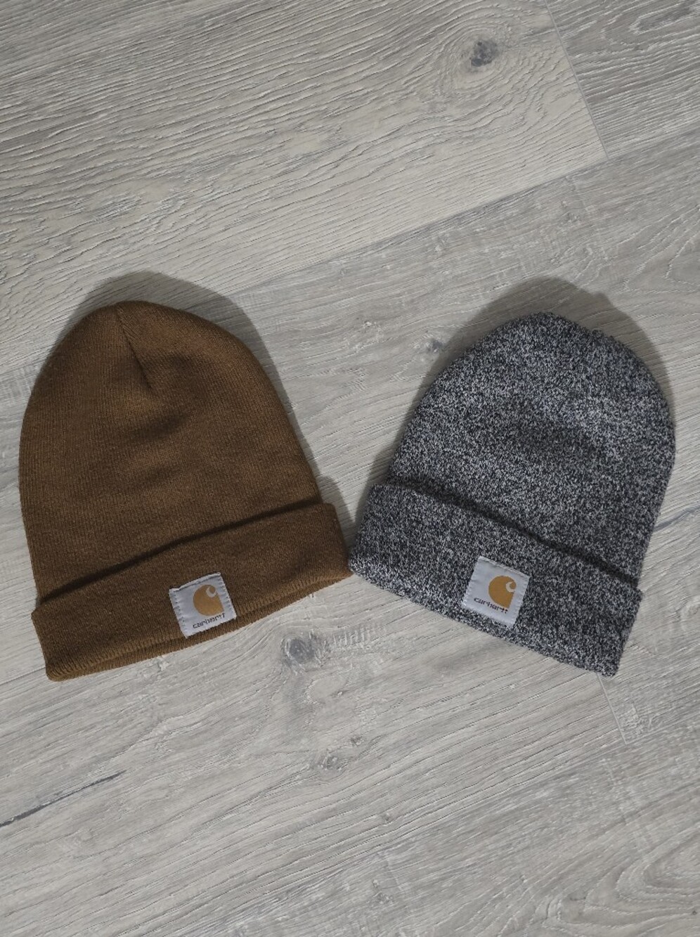 Carhartt Gray Marled & Brown Knit Cuff Beanies - 2 Pack